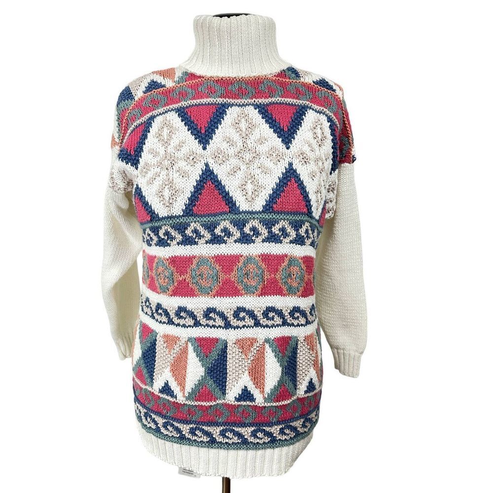 NCHARGE Women's SZ‎ L Knitted Turtleneck Sweater Long Sleeves Multicolor N